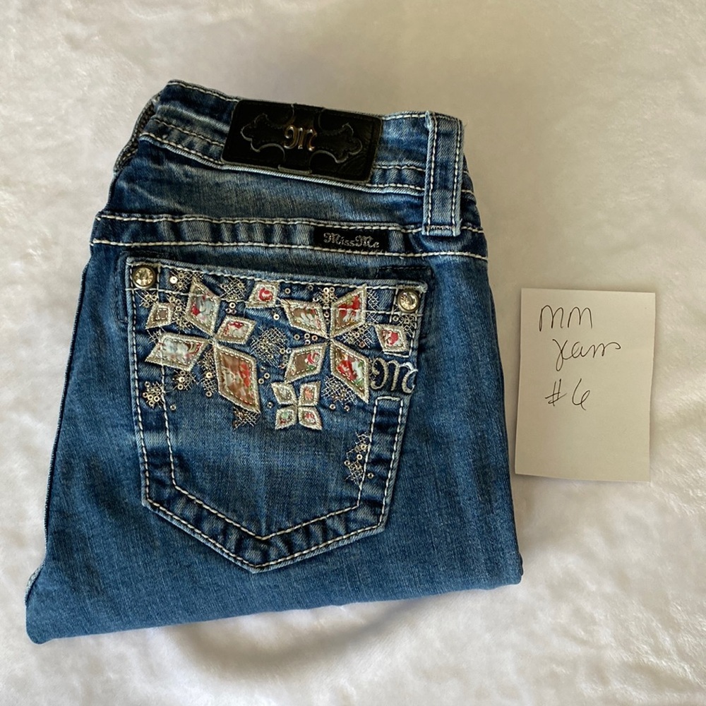 MISS ME JEANS SKINNY LEG NO:JP8S9OCK MED 340 WOMEN'S Size 28
